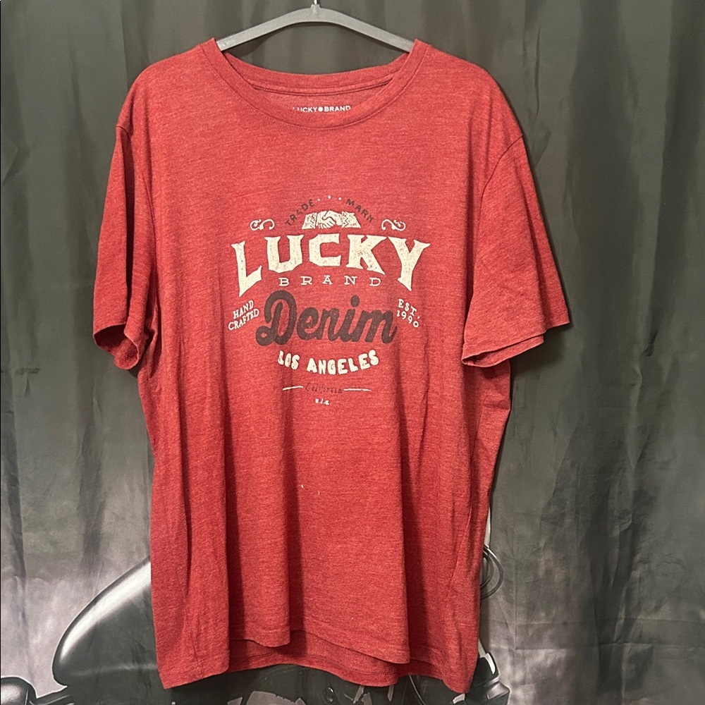 Lucky Brand Red Graphic Tee - Picture 1 of 8
